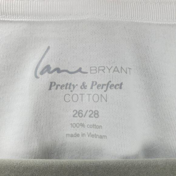 Lane Bryant Pretty & Perfect Cotton White Shirt Sz 26/28 4XL Mnimalist Basic NWT - Picture 8 of 13